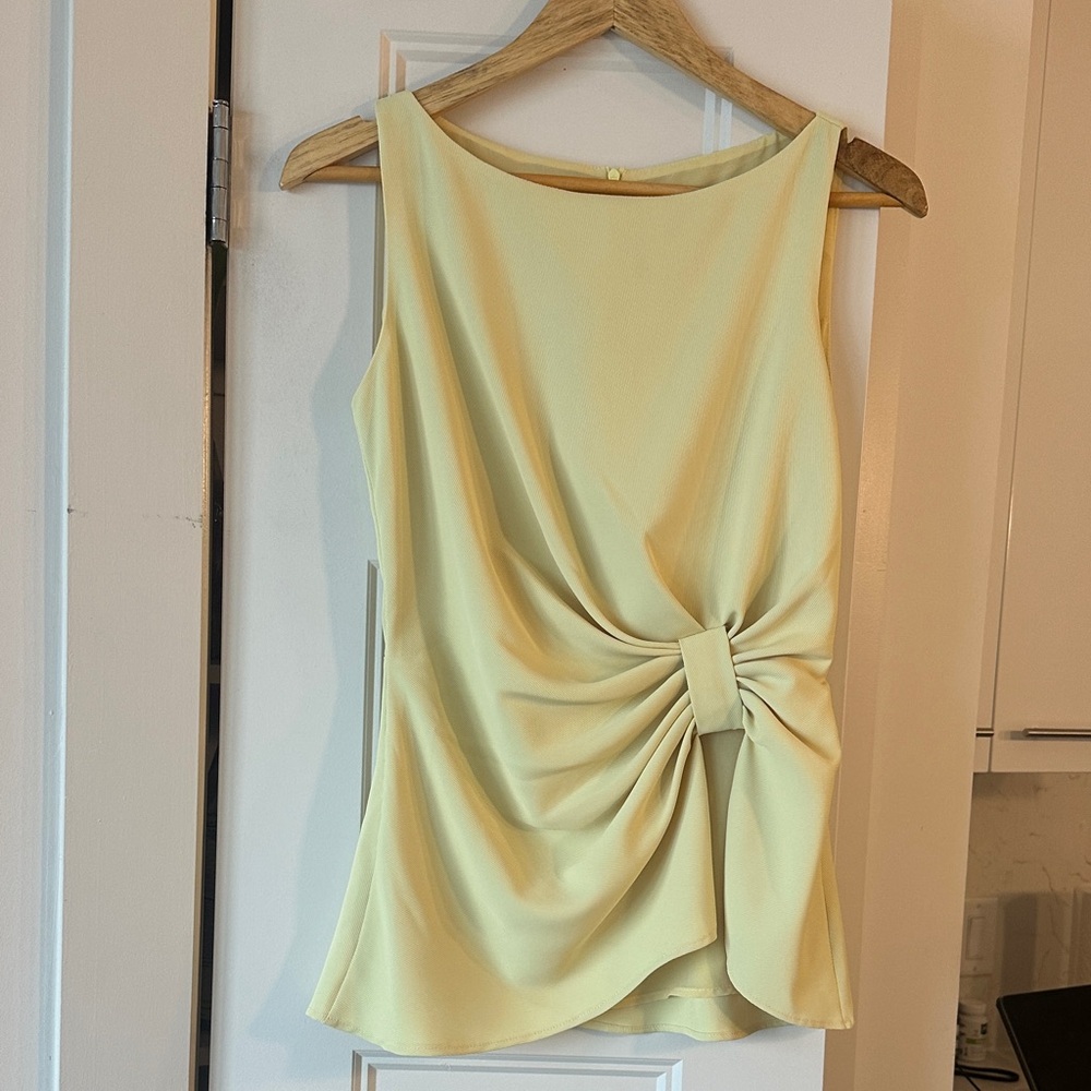 Soft Yellow / Light Chartreuse 2-Piece Set – Draped Top + Skirt